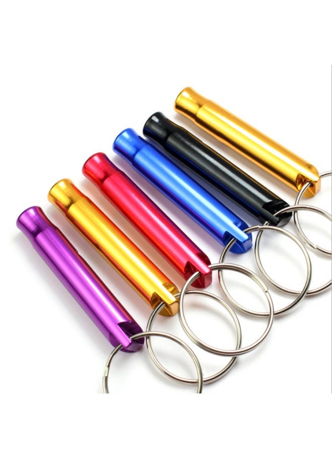 Generic Outdoor Survival Whistle High-pitched Multifunctional Training Tool Keychain Lifesaving Edc Equipment-Color:Red - Image 2