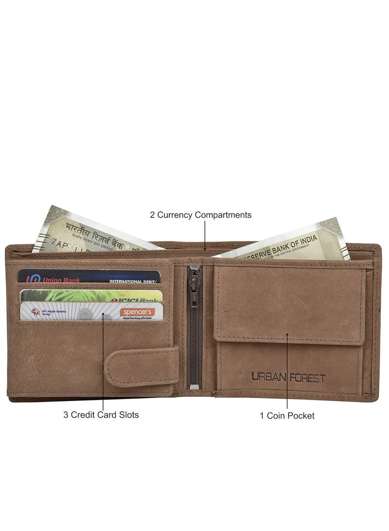 URBAN FOREST Zeus Vintage Tobacco Leather Wallet for Men - Image 3