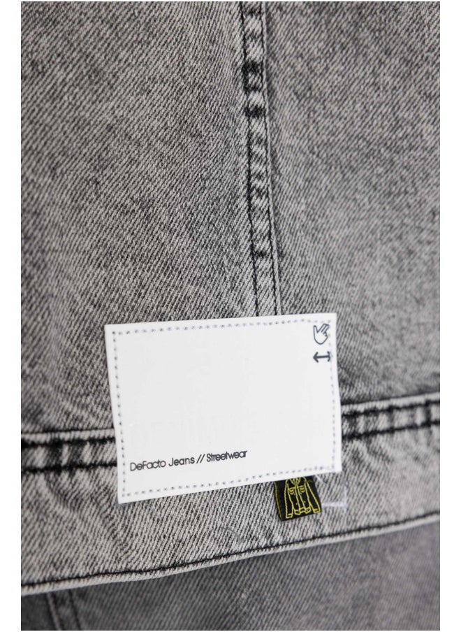 DeFacto - Man Oversize Fit Hooded Long Sleeve Denim Jacket - Image 1