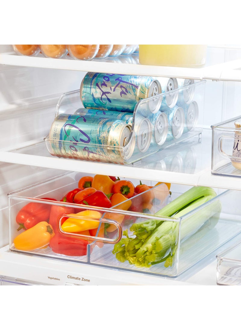 InterDesign iDesign Recycled Plastic Resipreme Divided Fridge and Freezer, 12” x 4” x 14.5”, Clear  - Image 3