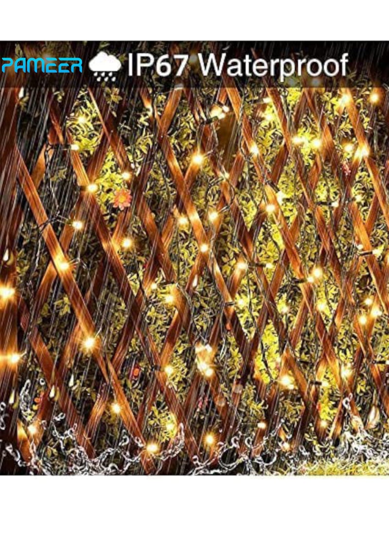 PAMEER - Warm White LED String Lights Black Wire Plug-in 60ft 248 LEDs String Home Decorative LED Strip for Christmas EID Ramadan Diwali and Wedding Parties Decoration Box Button Control 8 Modes - Image 1