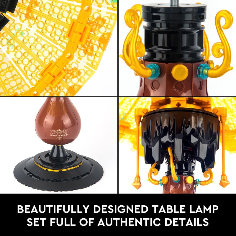 Vziimo Ideas Table Lamp Mini Building Block Set, Creative Retro-Style Table Lamp Model, Collection Home DÃ©cor Birthday for Adults Teens 14+ (804 Pieces) - Image 3