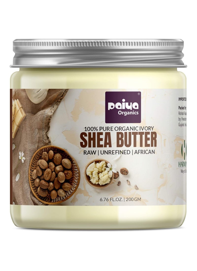Paiya Organics Paiya Organics 200gm Raw Unrefined Organic Shea Butter For Skin Face Hair & Stretch Marks Pack of 1  - Image 1