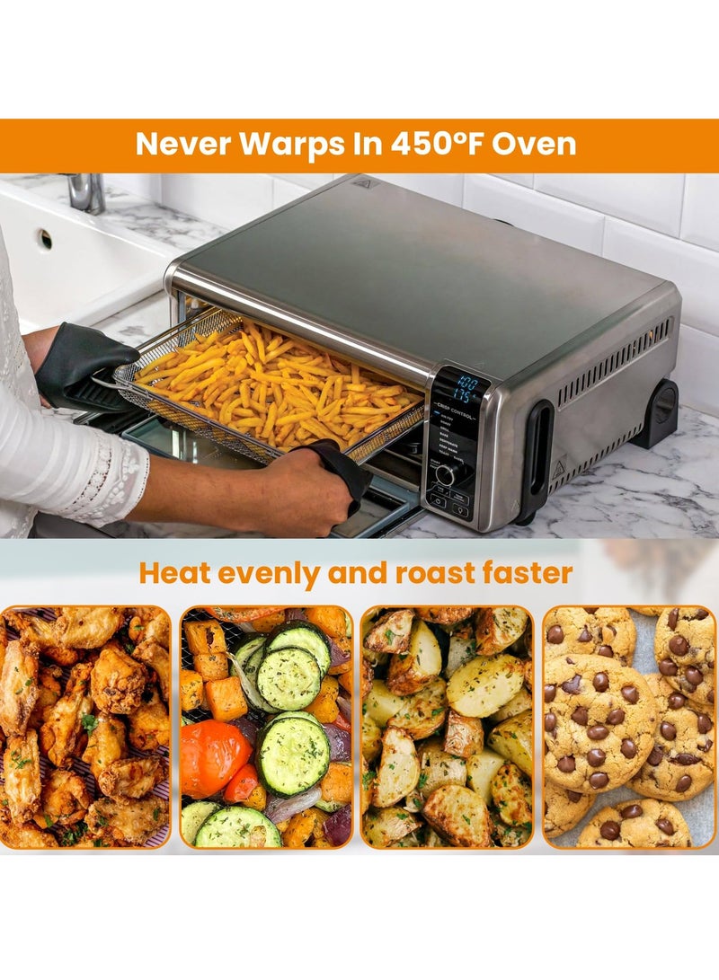 SOLARAE سلة فرن القلي الهوائي، صواني خبز بديلة أصلية لفرن القلي الهوائي الرقمي NINJA DT201 DT251 Foodi، سلة شبكية، ملحقات مثالية للقلي الهوائي وتجفيف الطعام - Image 2