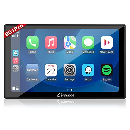 Carpuride W901 Pro Portable Carplay & Android Auto with Dula Bluetooth, 9 inch 1080P Touch Screen, Mirror Link/GPS/Siri/FM, Support Truck Dashboard Mounted - Image 1