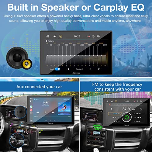 Carpuride W901 Pro Portable Carplay & Android Auto with Dula Bluetooth, 9 inch 1080P Touch Screen, Mirror Link/GPS/Siri/FM, Support Truck Dashboard Mounted - Image 4
