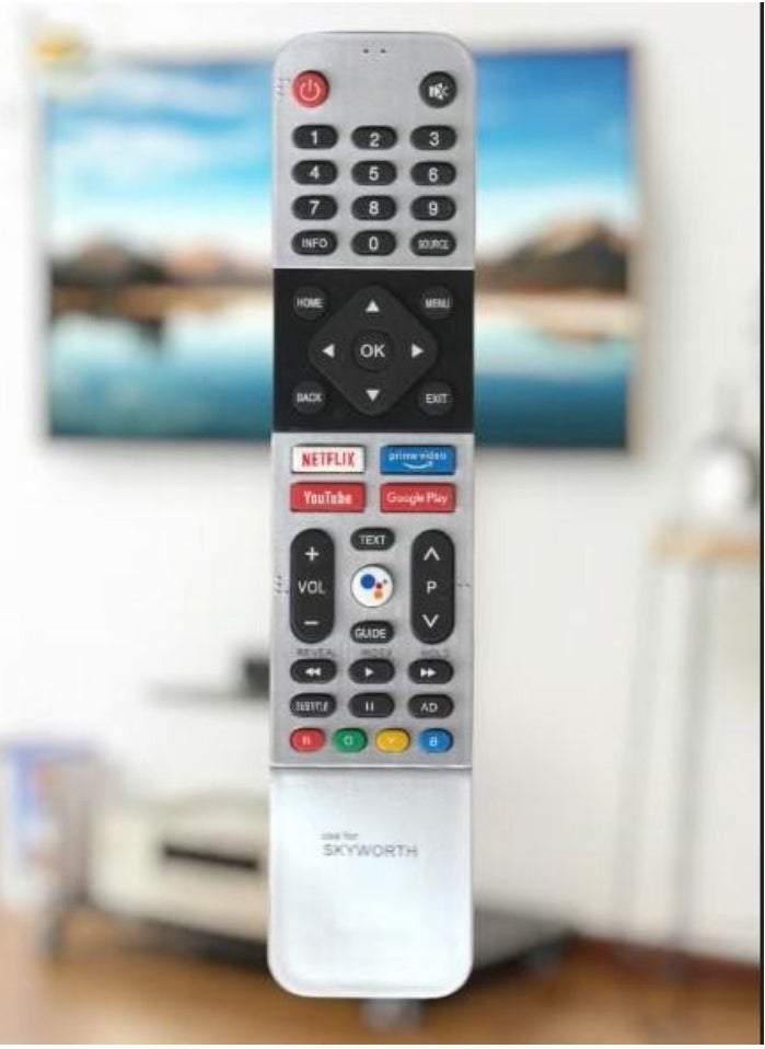 Skyworth - Universal Android TV Remote – Quick Access to Netflix, Prime Video, YouTube, and Google Play with Dedicated Hot Keys (No Voice Control) - Image 1