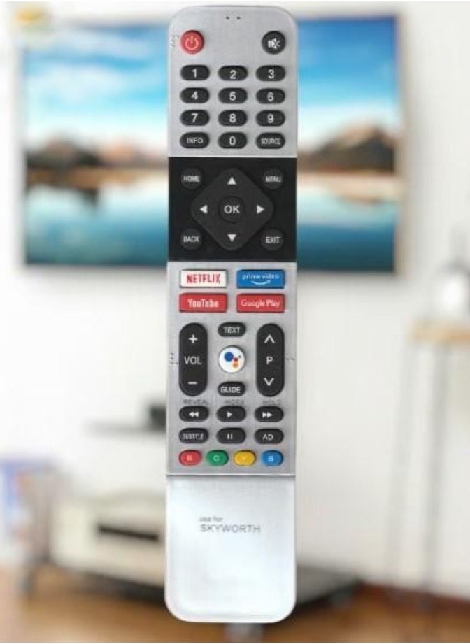 Skyworth - Universal Android TV Remote – Quick Access to Netflix, Prime Video, YouTube, and Google Play with Dedicated Hot Keys (No Voice Control) - Image 1