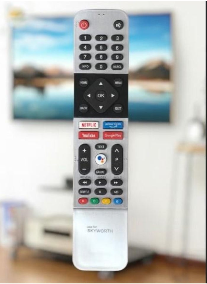 Skyworth - Universal Android TV Remote – Quick Access to Netflix, Prime Video, YouTube, and Google Play with Dedicated Hot Keys (No Voice Control) - Image 1
