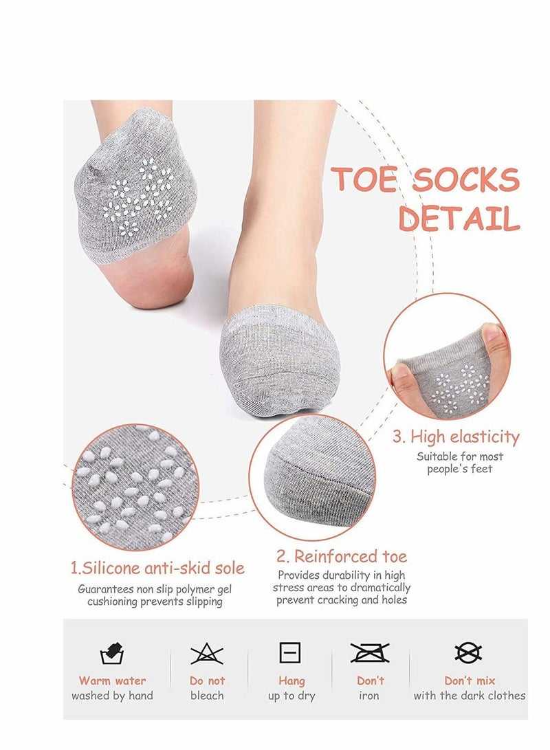 Y&D 12 Pairs Of Toe Socks Women's Two Half Liner Lining Seamless Non-Slip - Image 2