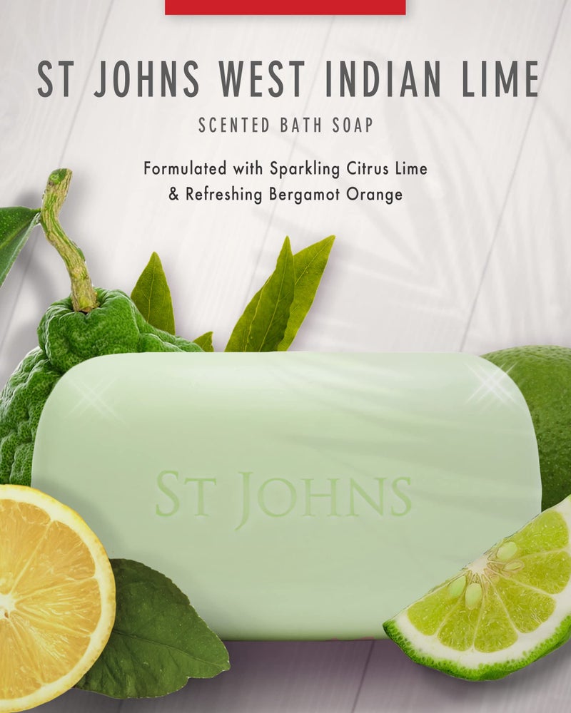 St. John West Indian Lime Soap Bar | Refreshing Caribbean Citrus Soap for Men | USA Made, Triple-milled Soap Bar | Luxury, Hydrating Body Soap with Olive Oil & Glycerine | (7 oz Bar) - Image 2