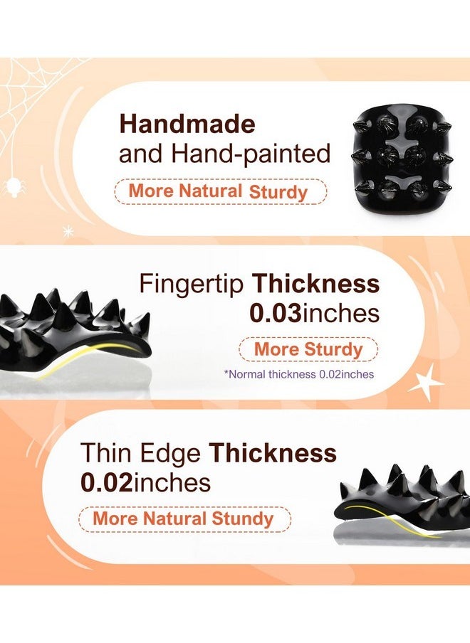 Aegenacess - Halloween Short Square Press On Nails - Black Goth False Nails With 3D Skeleton Rhinestone Charms Spooky Witches Cute Stick On Nails For Women Party 24 Pcs Full Cover Nails - Image 1