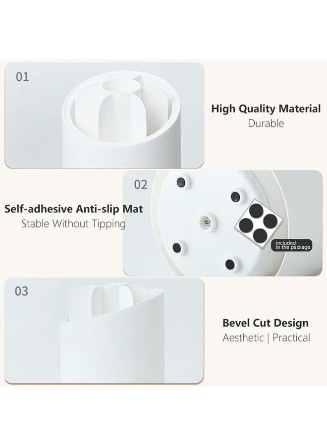 360-degree rotating makeup brush storage case with a transparent, dustproof, and waterproof lid. - Image 5