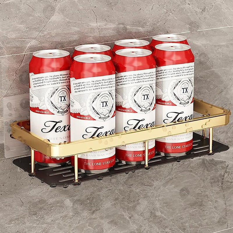 VAKTAVYA Wall Mounted Shower Caddy Shelf Space Saving High Load Bearing Aluminum Shower Storage Rack with Traceless Stickers For Bathroom & Kitchen Organized Storage (PACK OF 1) - Image 5