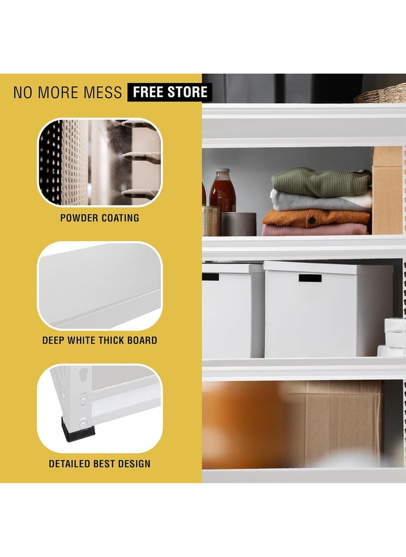 Kheera - 5-Tier Heavy Duty Storage Shelf (40cm Depth) Rack for Home, Garage & Warehouse (White) - Image 1