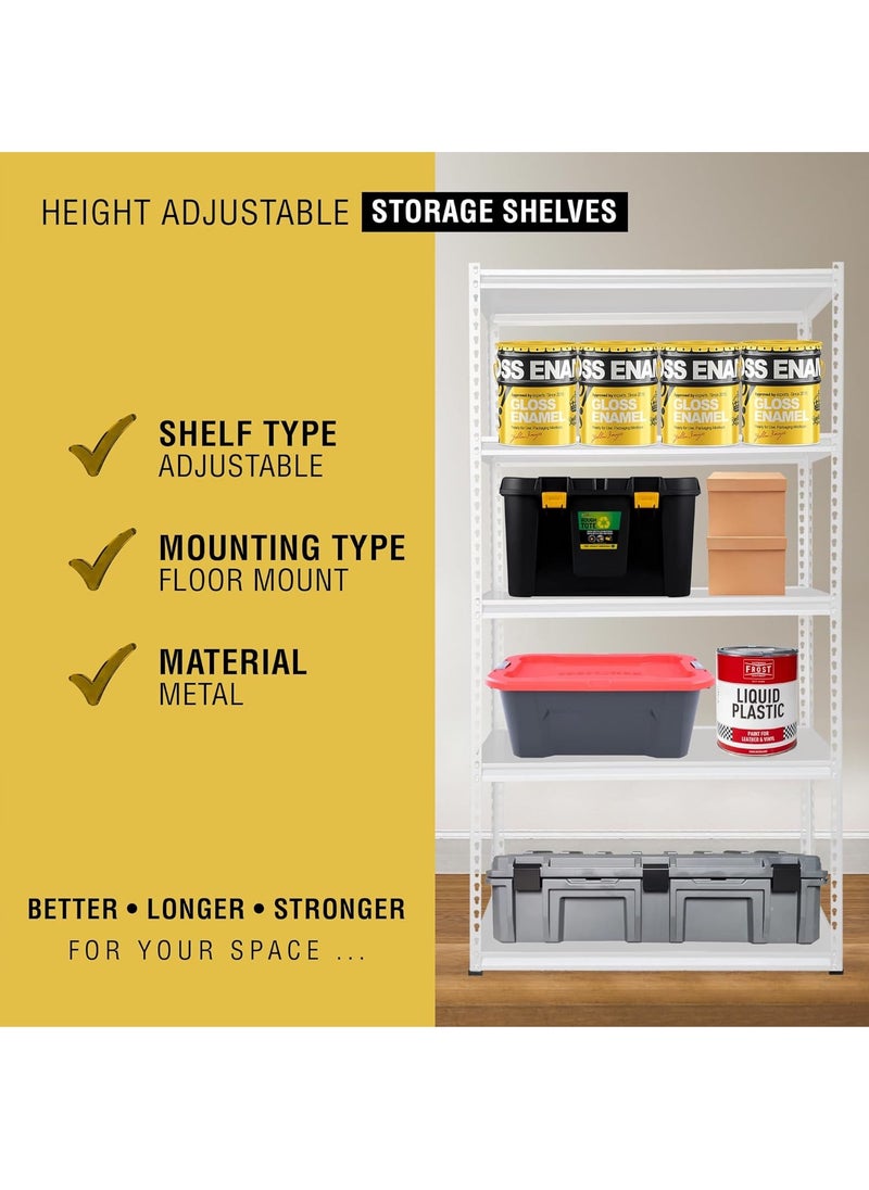 Kheera - 5-Tier Heavy Duty Storage Shelf (40cm Depth) Rack for Home, Garage & Warehouse (White) - Image 1