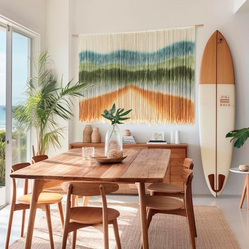 IOWER Macrame Wall Hanging Dip Dye Chic Home Decor Boho Wall Decor Yarn Wall Art for Kids Room Bedroom Living Room Background 144.8 x 88.9 cm (W x L) - Image 4