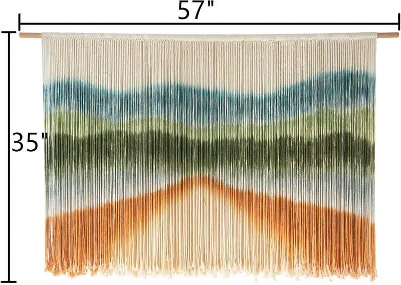 IOWER Macrame Wall Hanging Dip Dye Chic Home Decor Boho Wall Decor Yarn Wall Art for Kids Room Bedroom Living Room Background 144.8 x 88.9 cm (W x L) - Image 5