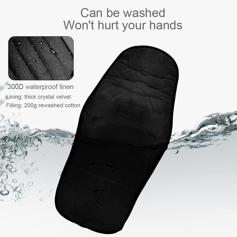 Universal Baby Footmuffs and Sleeping Bag for Pushchairs and Strollers, Warm and Waterproof Thermo Fleece, Extra Long Design for Infants and Toddlers in Black - Image 3