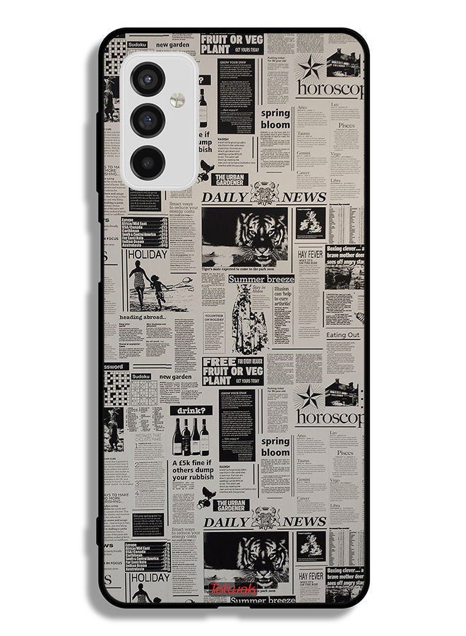 Tolwak Samsung Galaxy M52 5G Protective Case Cover Newspaper Recording - Image 2