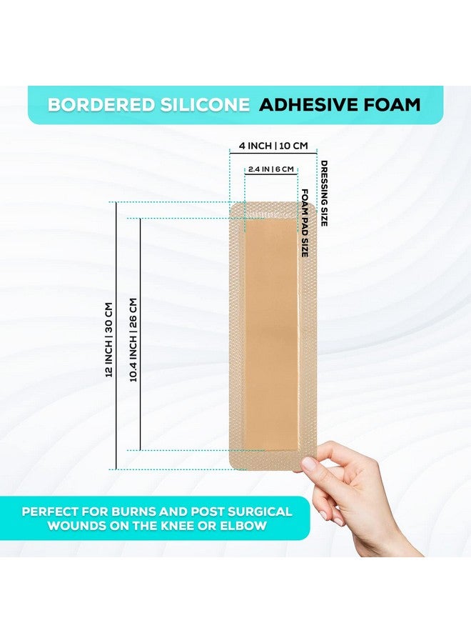 MedVance MedVanceTM Silicone - Bordered Silicone Adhesive Foam Dressing Size 4"x 12" (2.4"x10.4" Pad) Box of 5 dressings - Image 2