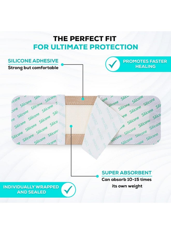 MedVance MedVanceTM Silicone - Bordered Silicone Adhesive Foam Dressing Size 4"x 12" (2.4"x10.4" Pad) Box of 5 dressings - Image 1