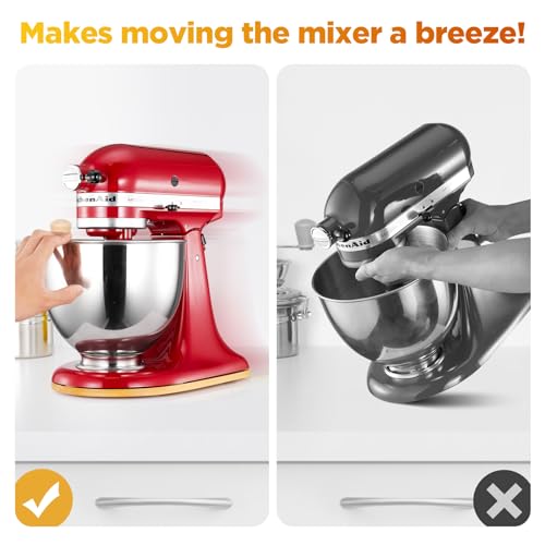 BAKEWAY Mixer Mat Slider for KitchenAid 4.5-5 Qt Tilt Head Stand Mixer - Bamboo Kitchen Appliance Sliding Tray Mixer Mover Slider Board Compatible with Kitchen aid 4.5-5 Qt Stand Mixer, KitchenAid Artisan - Image 2