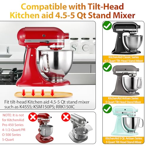 BAKEWAY Mixer Mat Slider for KitchenAid 4.5-5 Qt Tilt Head Stand Mixer - Bamboo Kitchen Appliance Sliding Tray Mixer Mover Slider Board Compatible with Kitchen aid 4.5-5 Qt Stand Mixer, KitchenAid Artisan - Image 3