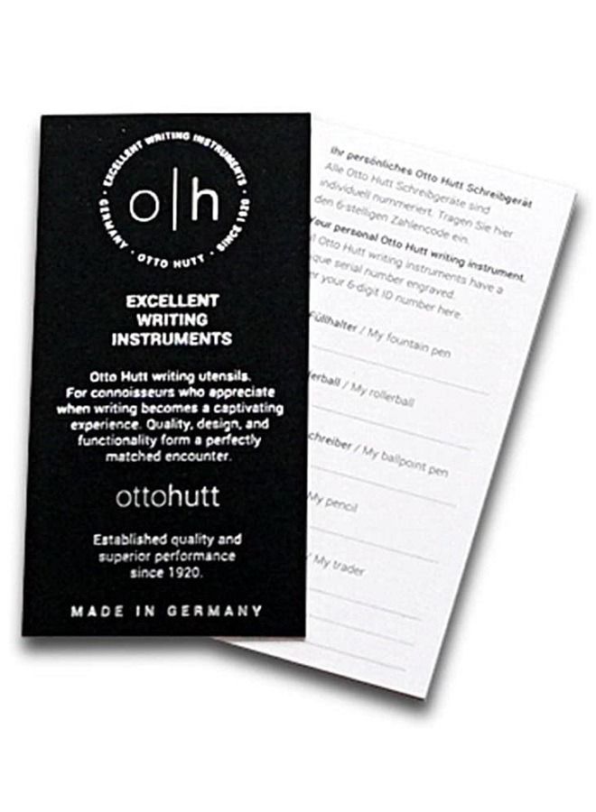 Generic Otto Hutt design 04 ballpoint pen 001-61975 - ballpoint pen with high quality coating, wave guilloche and glossy surface in the color black-silver - with large refill M, blue  - Image 4