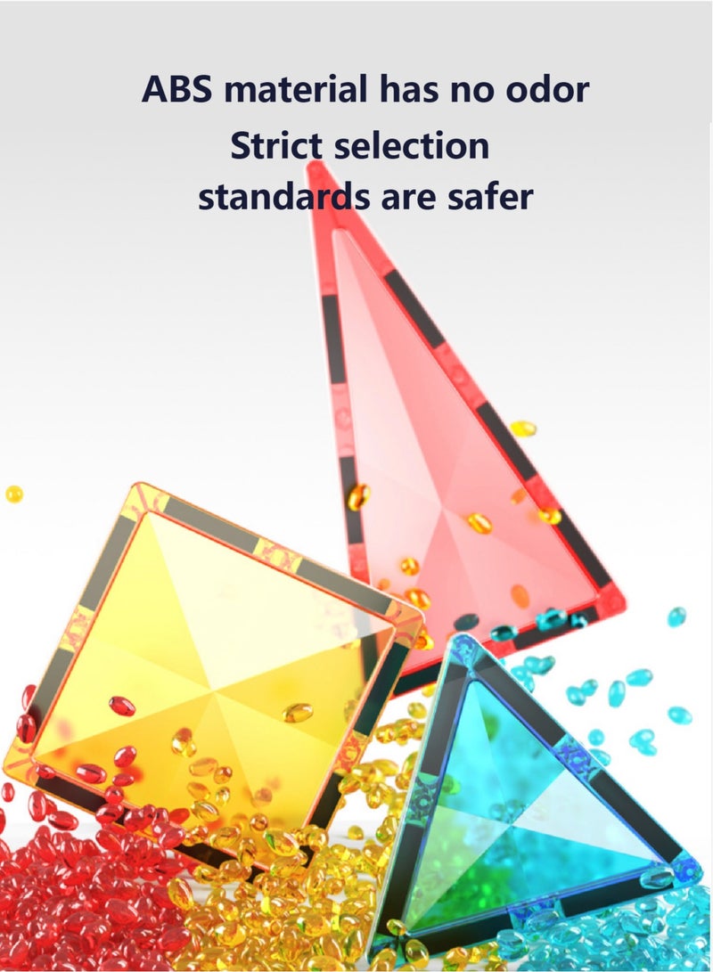 Beauenty 60 Pcs Magnetic Tiles for Kids - STEM Building Blocks with Strong Magnets, Safe Smooth Edges | Educational Construction Toys for Boys  Girls Age 3+ - Image 5