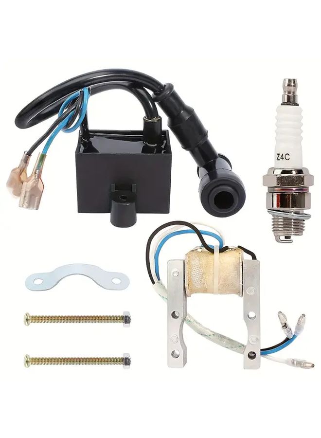 ملف إشعال CDI عالي الأداء، ملف مغناطيسي، طقم شمعات إشعال 3 قطع لدراجة بمحرك 49cc 80cc - Image 1