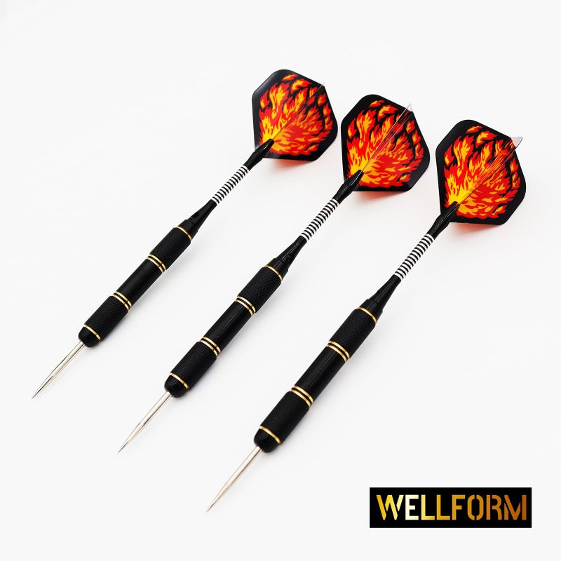 WELLFORM Darts Metal Tip Set, Steel Tip Darts Set 22g and 28g Professional Darts for Dartboard with Darts Guide and Darts Case, Aluminum Shafts, Brass Barrels, Extra Dart Flights, Dart Sharpener,etc. - Image 5