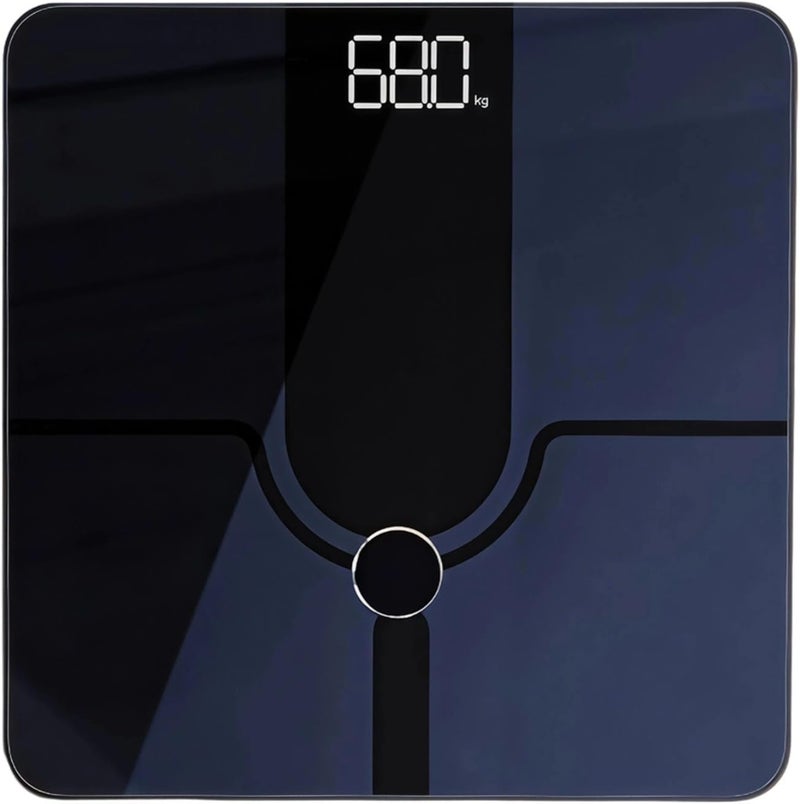 Comprehensive Body Fat Scale, Smart App Sync, 24 Metrics Measurement, High-Precision Design With Tempered Glass, Black - Image 1