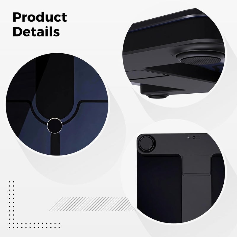 Comprehensive Body Fat Scale, Smart App Sync, 24 Metrics Measurement, High-Precision Design With Tempered Glass, Black - Image 3