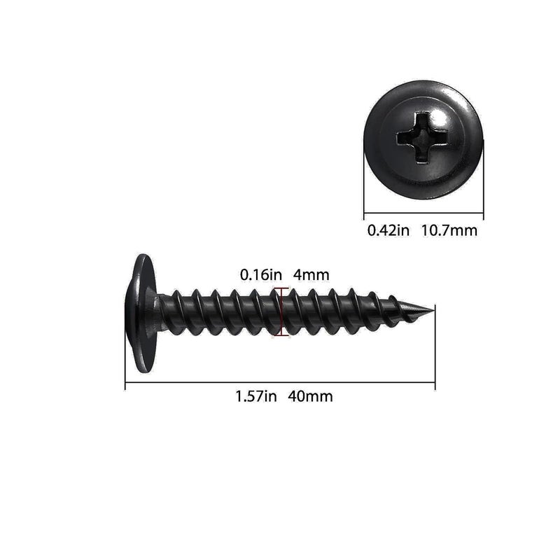 Wensilon Store (150 pcs)#8×1-1/2" Black Truss Head Wood Screws Quick Metal Self Tapping Zinc Oxide - Image 2