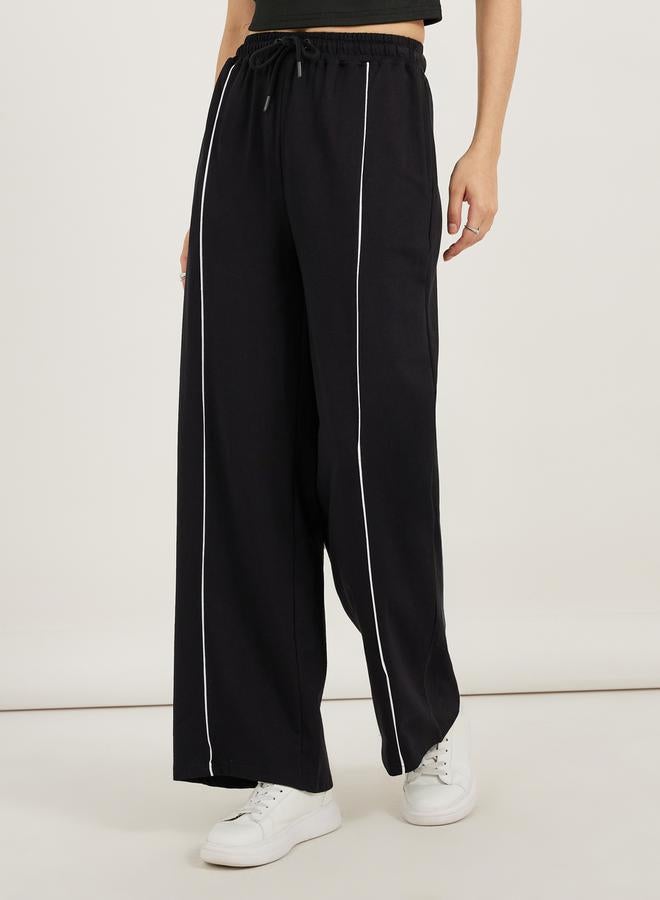 Styli Wide Leg Drawstring Joggers with Pintuck Detail  - Image 2