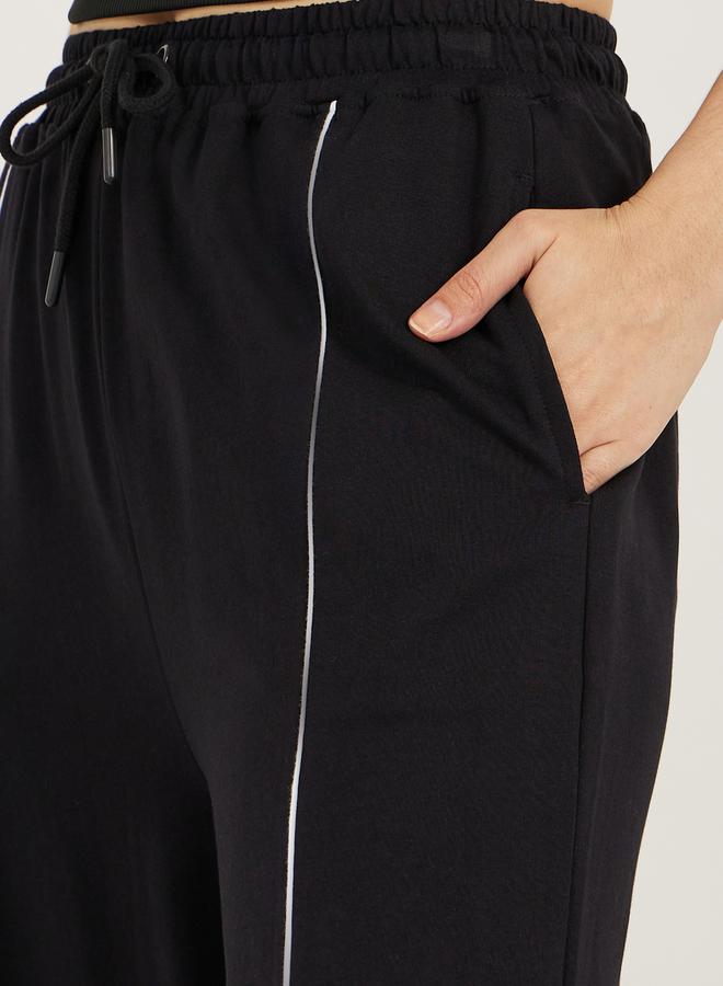 Styli Wide Leg Drawstring Joggers with Pintuck Detail  - Image 3