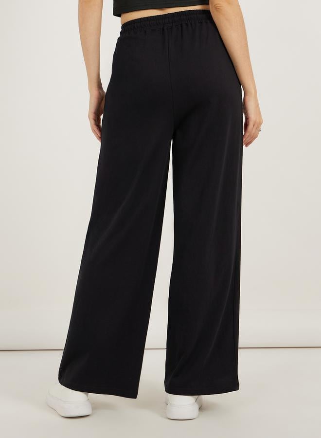 Styli Wide Leg Drawstring Joggers with Pintuck Detail  - Image 4