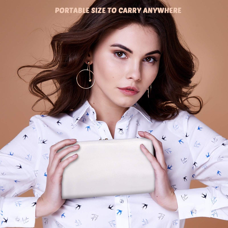 Weewooday 12 Pieces Blank Canvas Makeup Bags with Bottom Handle Bulk Sublimation Zipper Pouch Canvas Cosmetic Bags for Women Student Christmas DIY Craft Travel Toiletry Pencil(White) - Image 3