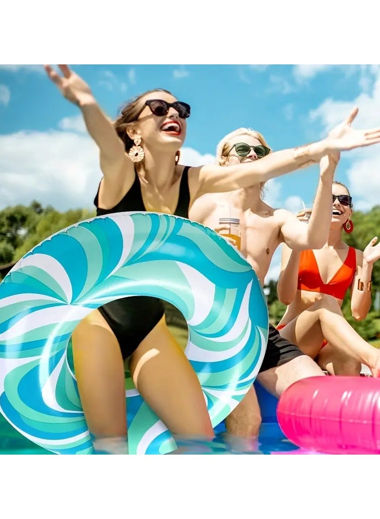 Goolsky 1pc Inflatable Simple Print Swimming Ring, Water Floating Ring, For Water Sports Training, Pool Party(90#) - Image 4