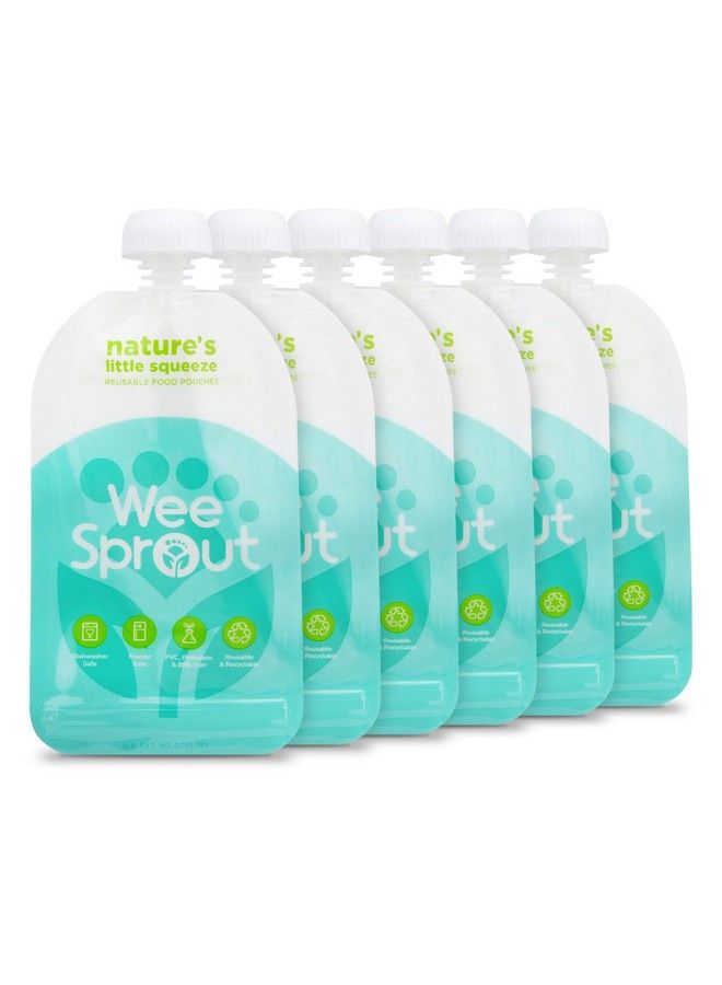 WeeSprout Double Zipper Reusable Food Pouches (5 Fl Oz Blue)  - Image 2