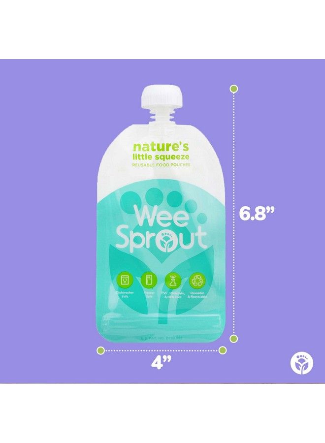 WeeSprout Double Zipper Reusable Food Pouches (5 Fl Oz Blue)  - Image 4