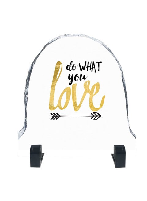Protective Printed White Rock Shape Marble Photo Frame for Table Top Do What You Love
