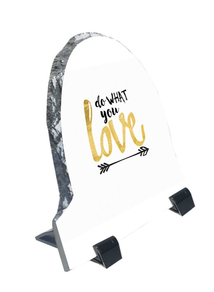 Protective Printed White Rock Shape Marble Photo Frame for Table Top Do What You Love