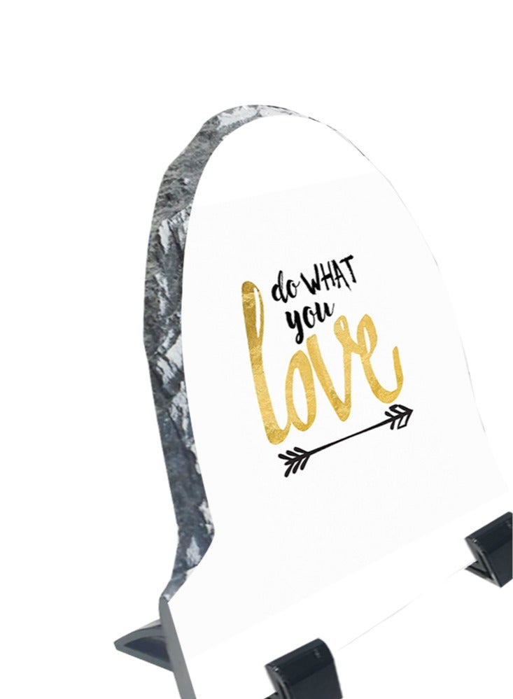 Protective Printed White Rock Shape Marble Photo Frame for Table Top Do What You Love