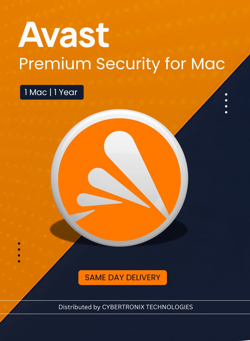 Avast Premium Security | 1 Mac for 1 Year | Digital License | SAME DAY DELIVERY