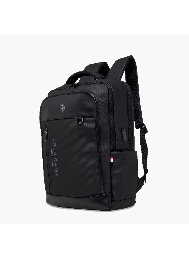 Us Polo Assn  US POLO ASSN. Solid Backpack with Adjustable Straps and Zip Closure - 71x47x41 cms