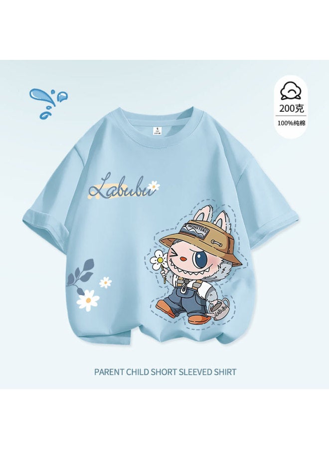 Hot Popular Cartoon Anime Children's Pure Cotton Short-sleeved T-shirt For Boys And Girls, Summer Casual Versatile T-shirt