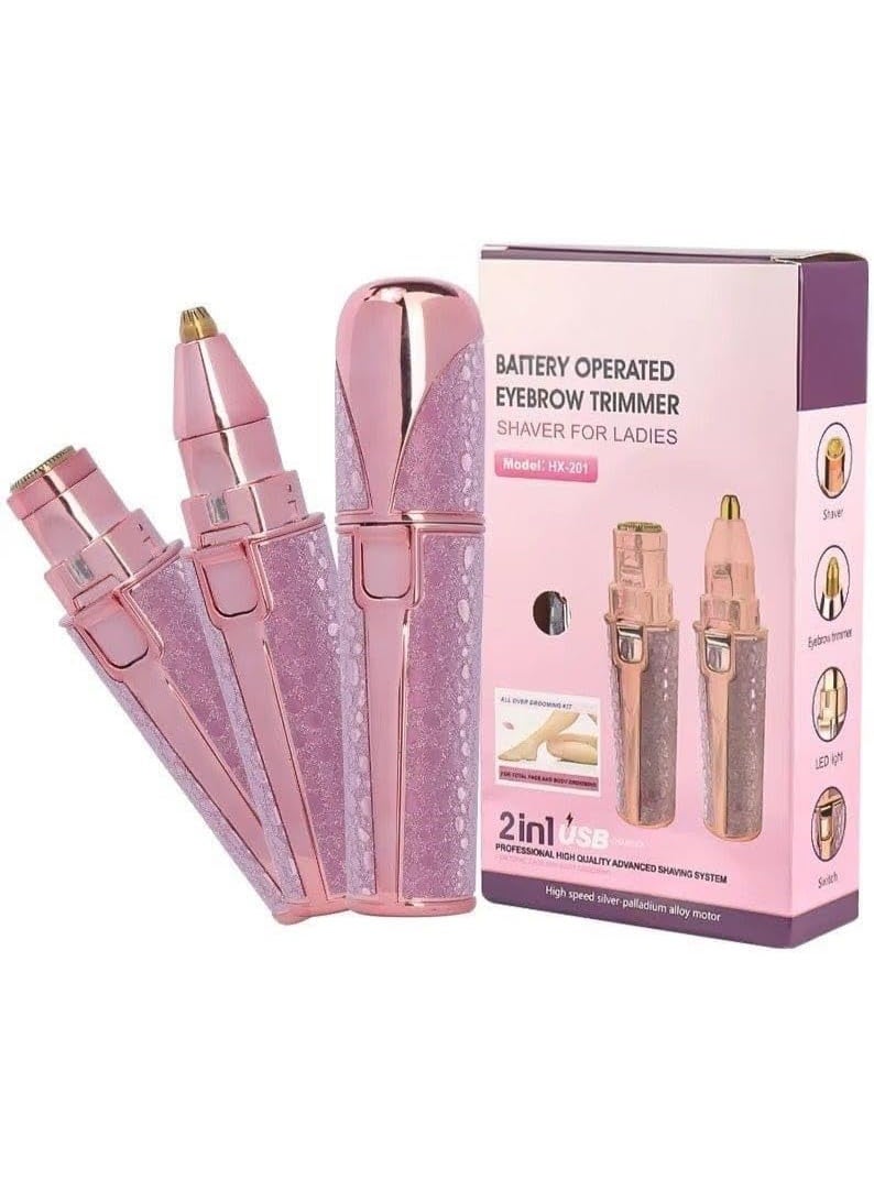 Flawless 2-in-1 Rechargeable Eyebrow Trimmer and Facial Hair Remover, Ideal for Painless Hair Removal HX-201 - Image 1