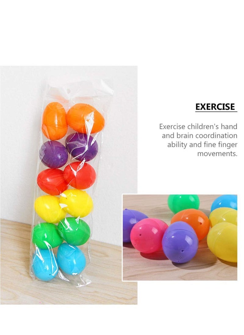 Y&D 48 Pcs Multicolor Plastic Eggs Artificial Chicken Egg for DIY Crafts Painting Party Home Decor Kids Kitchen  - Image 2